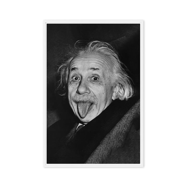Leinwand - Albert Einstein Zunge Arthur Sasse Weiß / 61x91 cm (24″×36″) artlia