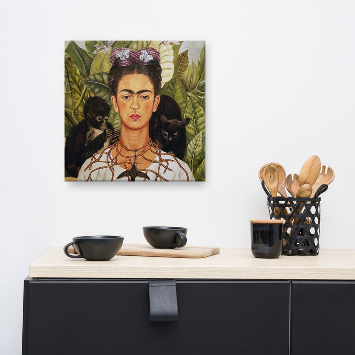 Leinwand - Frida Kahlo with Thorn Necklace and Hummingbird Frida Kahlo artlia