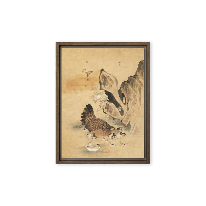 Leinwand - Henne und Küken, Byeon Sang-byeok Byeon Sang-byeok Braun / 31x41 cm (12″×16″) artlia