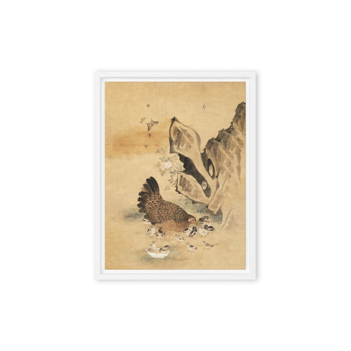 Leinwand - Henne und Küken, Byeon Sang-byeok Byeon Sang-byeok Weiß / 31x41 cm (12″×16″) artlia