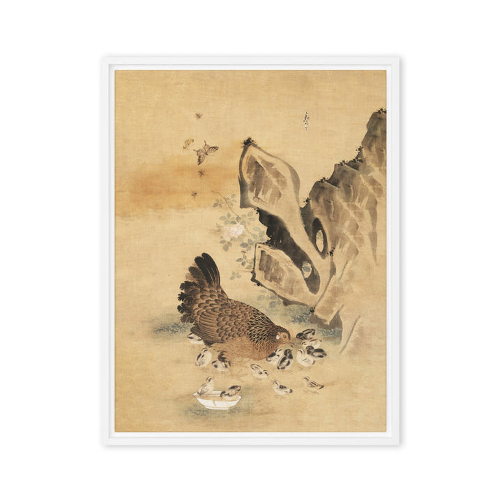 Leinwand - Henne und Küken, Byeon Sang-byeok Byeon Sang-byeok Weiß / 46x61 cm (18″×24″) artlia