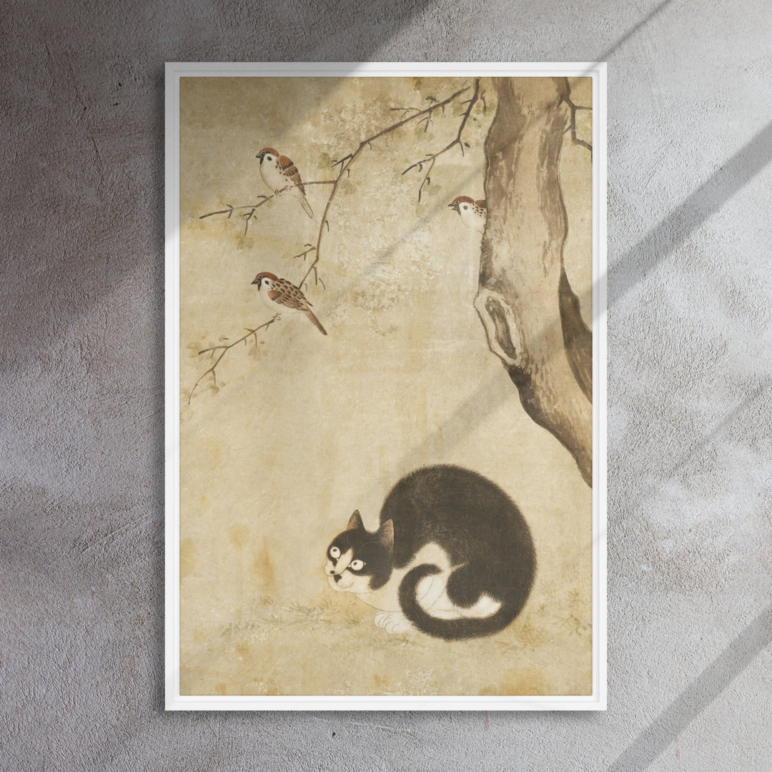 Leinwand - Katze und Spatzen, Byeon Sang-byeok Byeon Sang-byeok artlia