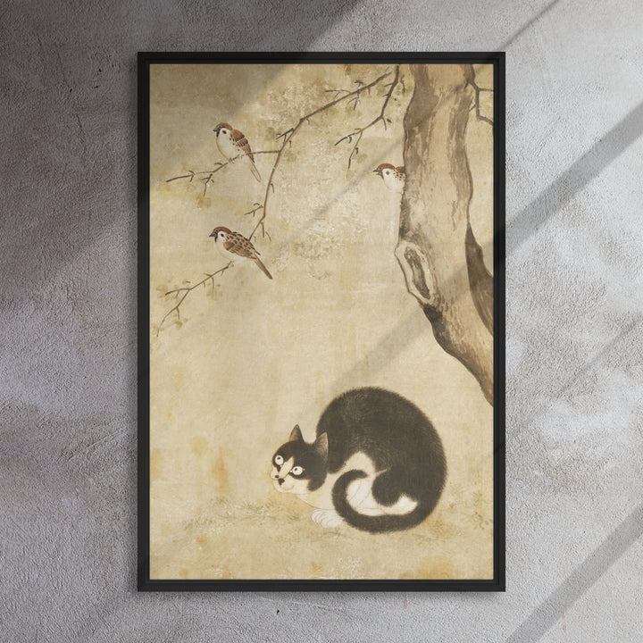 Leinwand - Katze und Spatzen, Byeon Sang-byeok Byeon Sang-byeok artlia