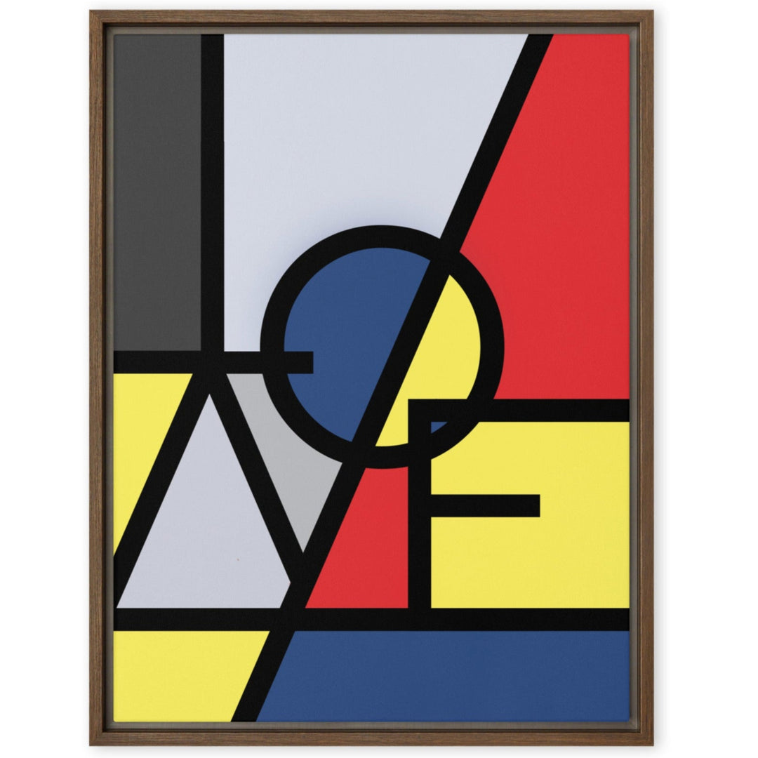 Leinwand - "LOVE" im Stil von Mondrian Kuratoren von artlia Braun / 46x61 cm (18″×24″) artlia
