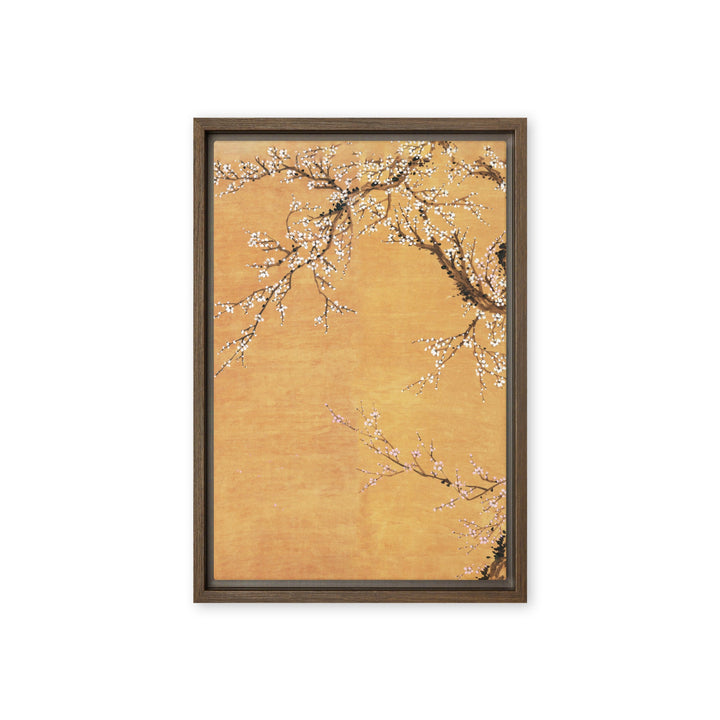 Leinwand - Rote und weiße Pflaumenblüten Jo Hee-ryong Braun / Teil 1 / 31x46 cm (12″×18″) artlia