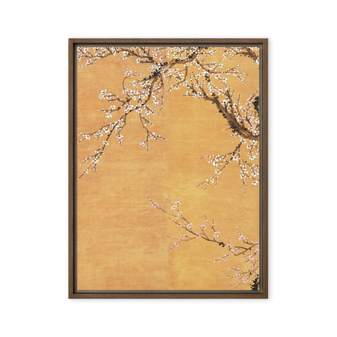 Leinwand - Rote und weiße Pflaumenblüten Jo Hee-ryong Braun / Teil 1 / 46x61 cm (18″×24″) artlia