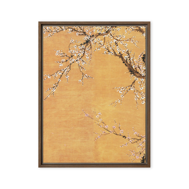 Leinwand - Rote und weiße Pflaumenblüten Jo Hee-ryong Braun / Teil 1 / 46x61 cm (18″×24″) artlia