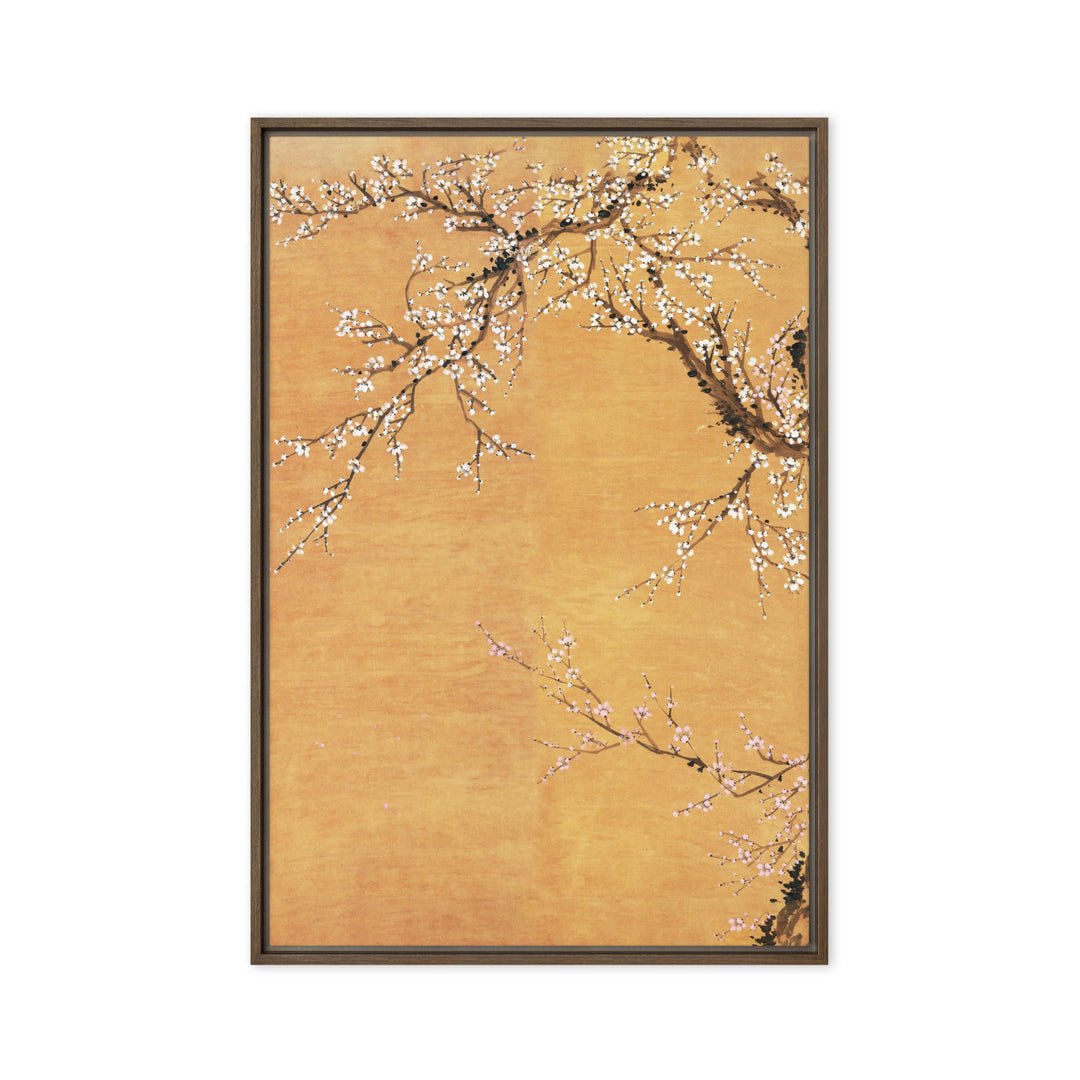 Leinwand - Rote und weiße Pflaumenblüten Jo Hee-ryong Braun / Teil 1 / 61x91 cm (24″×36″) artlia