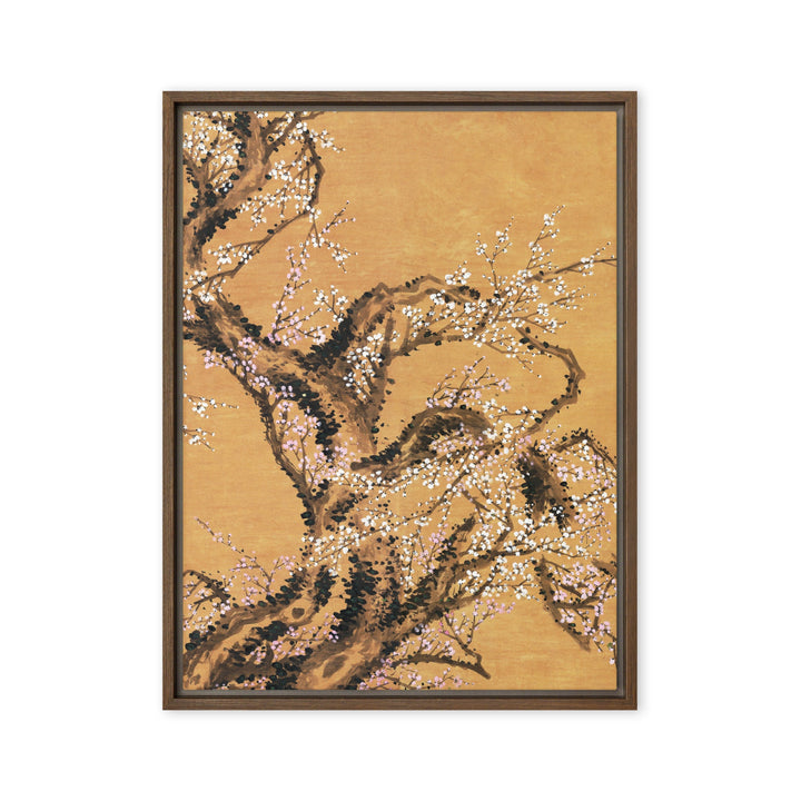Leinwand - Rote und weiße Pflaumenblüten Jo Hee-ryong Braun / Teil 2 / 46x61 cm (18″×24″) artlia