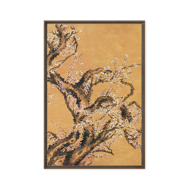 Leinwand - Rote und weiße Pflaumenblüten Jo Hee-ryong Braun / Teil 2 / 51x76 cm (20″×30″) artlia