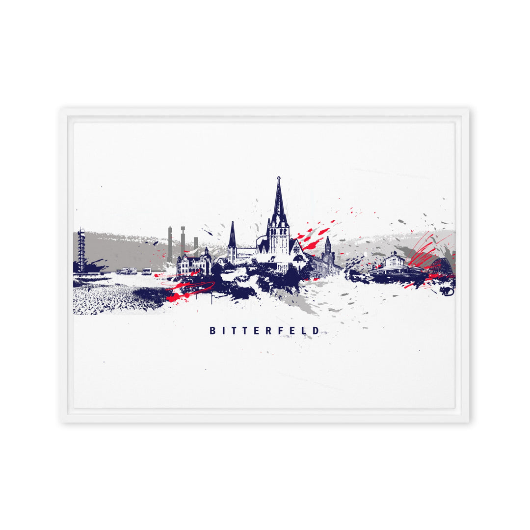 Leinwand - Skyline Bitterfeld Marko Kurth Weiß / 46x61 cm (18″×24″) artlia