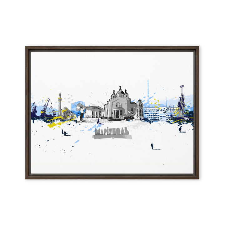 Leinwand - Skyline Mariupol Marko Kurth Braun / 46x61 cm (18″×24″) artlia