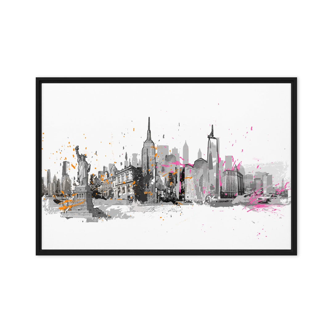 Leinwand - Skyline New York Marko Kurth Schwarz / 61x91 cm (24″×36″) artlia