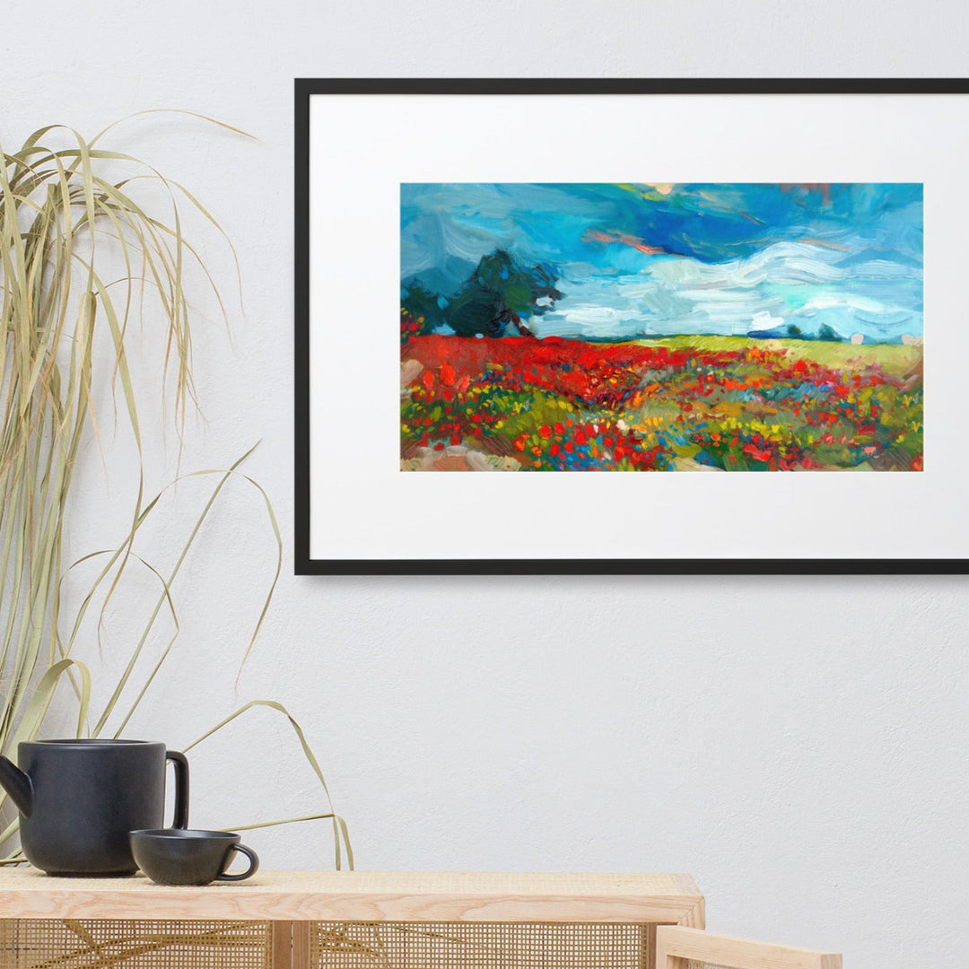 Poster with mat - flower fields