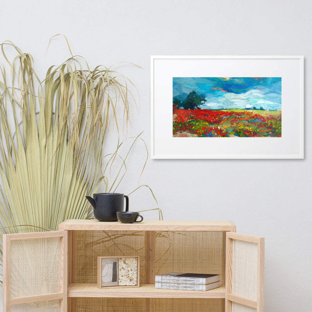 Poster with mat - flower fields