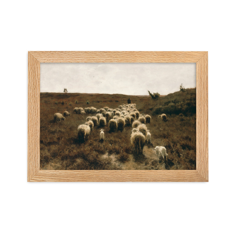 Poster - Anton Mauve, The Return of the Flock, Laren Anton Mauve Oak / 21×30 cm artlia