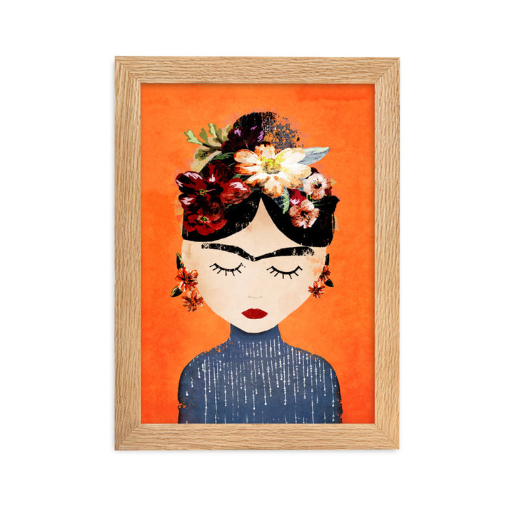 Poster - Frida Kahlo Orange Kuratoren von artlia Oak / 21×30 cm artlia