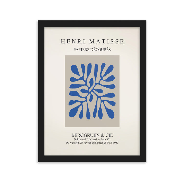 Poster - Henri Matisse, Papier Découpés blaue Blätter Henri Matisse Schwarz / 30×40 cm artlia