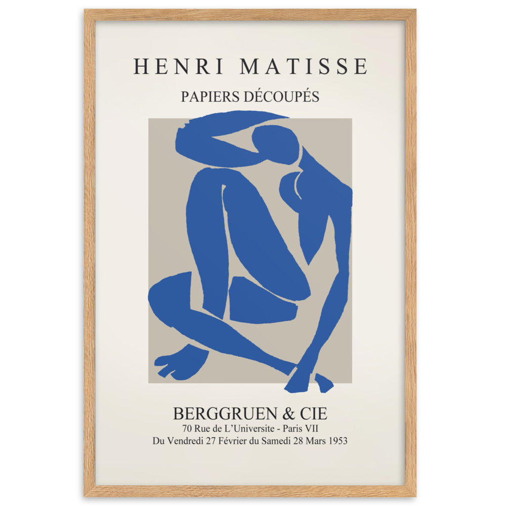 Poster - Henri Matisse, Papier Découpés blauer Akt Henri Matisse Oak / 61×91 cm artlia