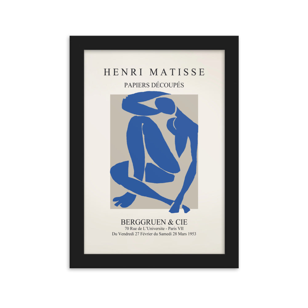 Poster - Henri Matisse, Papier Découpés blauer Akt Henri Matisse Schwarz / 21×30 cm artlia