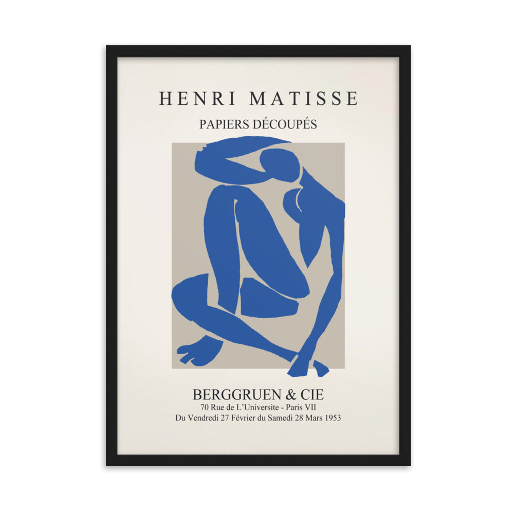 Poster - Henri Matisse, Papier Découpés blauer Akt Henri Matisse Schwarz / 50×70 cm artlia