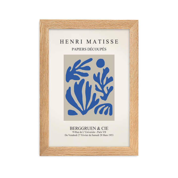 Poster - Henri Matisse, Papier Découpés blauer Garten I Henri Matisse Oak / 21×30 cm artlia