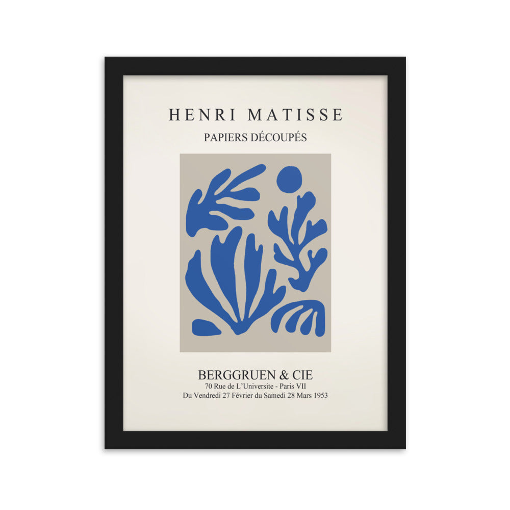 Poster - Henri Matisse, Papier Découpés blauer Garten I Henri Matisse Schwarz / 30×40 cm artlia