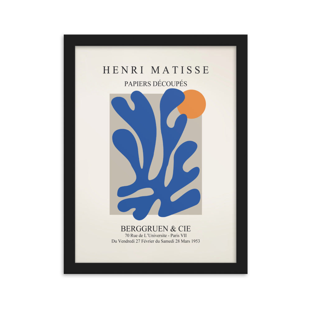 Poster - Henri Matisse, Papier Découpés blauer Garten II Henri Matisse Schwarz / 30×40 cm artlia