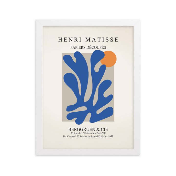 Poster - Henri Matisse, Papier Découpés blauer Garten II Henri Matisse Weiß / 30×40 cm artlia