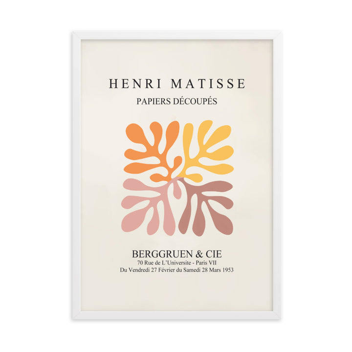 Poster - Henri Matisse, Papier Découpés bunte Blätter Henri Matisse Weiß / 50×70 cm artlia