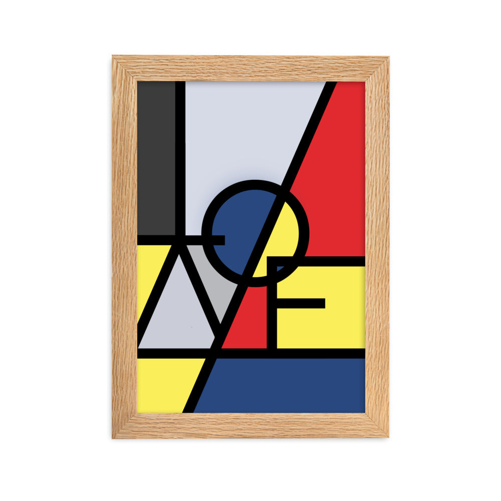 Poster - "LOVE" im Stil von Mondrian Oak / 21×30 cm artlia