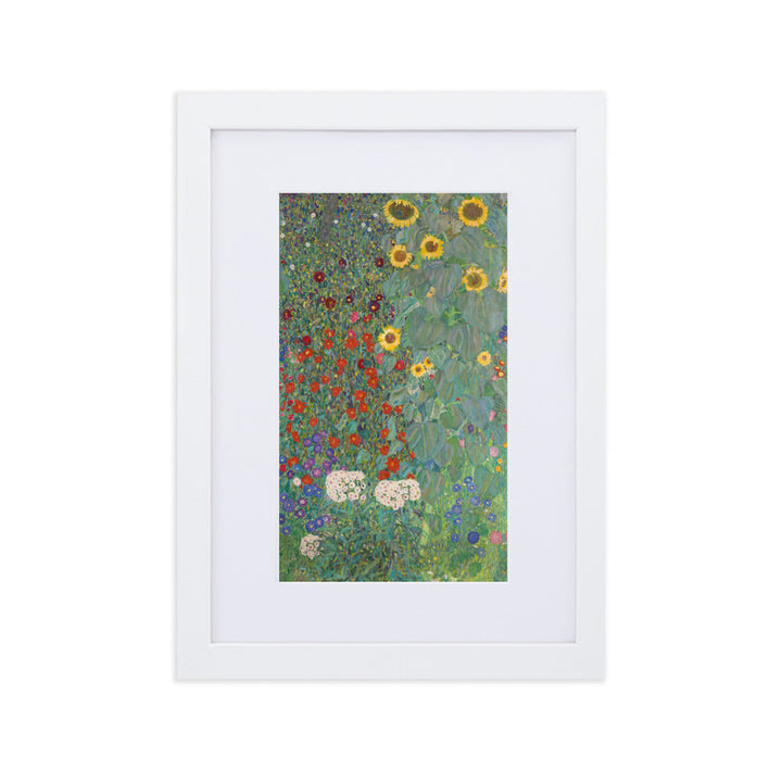 Poster mit Passepartout - Gustav Klimt, Garden with Sunflowers, Garten mit Sonnenblumen ARTLIA Weiß / 21×30 cm artlia