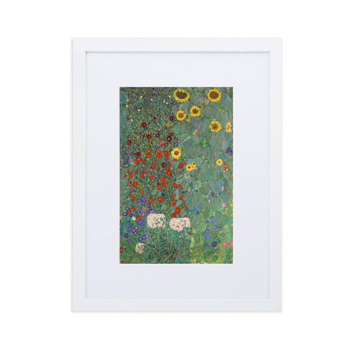 Poster mit Passepartout - Gustav Klimt, Garden with Sunflowers, Garten mit Sonnenblumen ARTLIA Weiß / 30×40 cm artlia