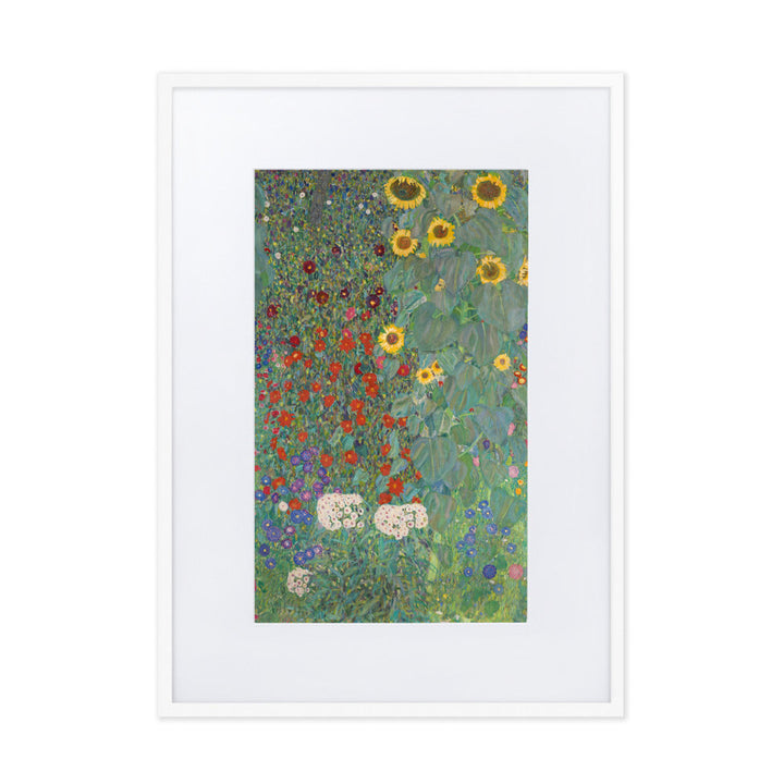 Poster mit Passepartout - Gustav Klimt, Garden with Sunflowers, Garten mit Sonnenblumen ARTLIA Weiß / 50×70 cm artlia