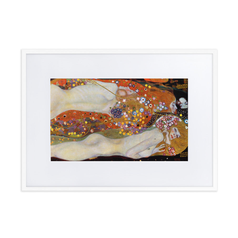 Poster mit Passepartout - Gustav Klimt, Wasserschlangen II Gustav Klimt Weiß / 50×70 cm artlia