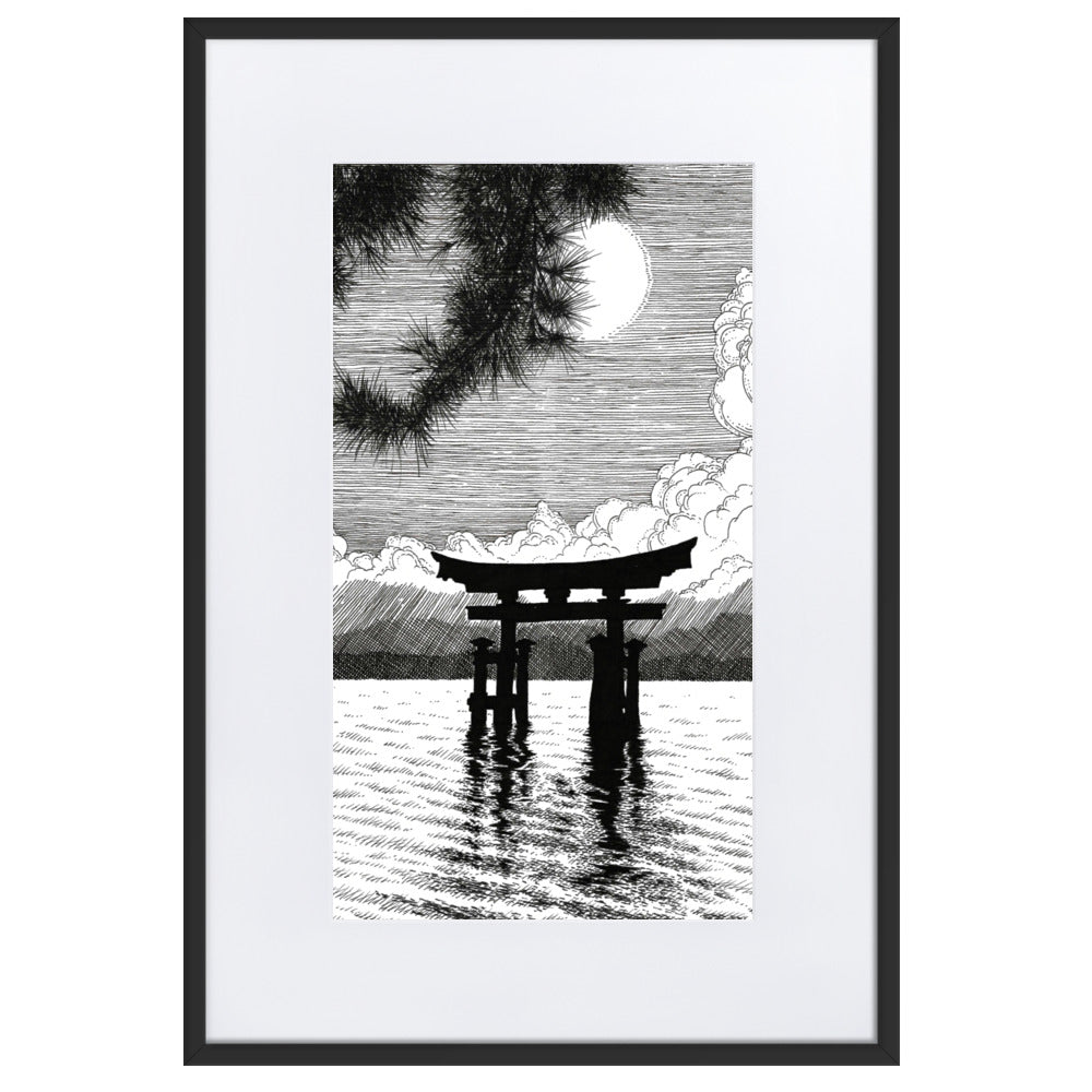 Poster mit Passepartout - Miyajima Pavel Illustrations Schwarz / 61×91 cm artlia