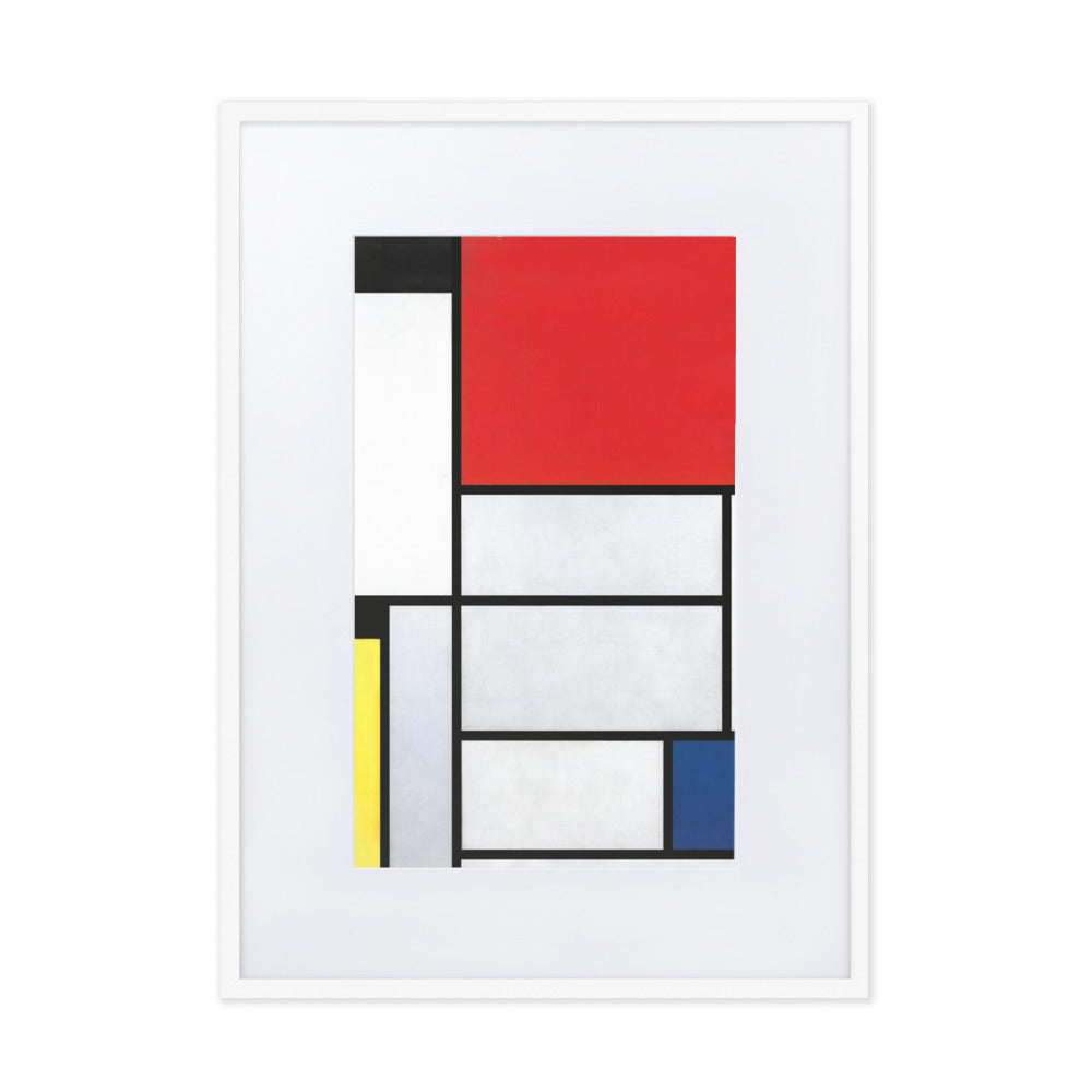 Poster mit Passepartout - Mondrian, Tableau I Piet Mondrian Weiß / 50×70 cm artlia