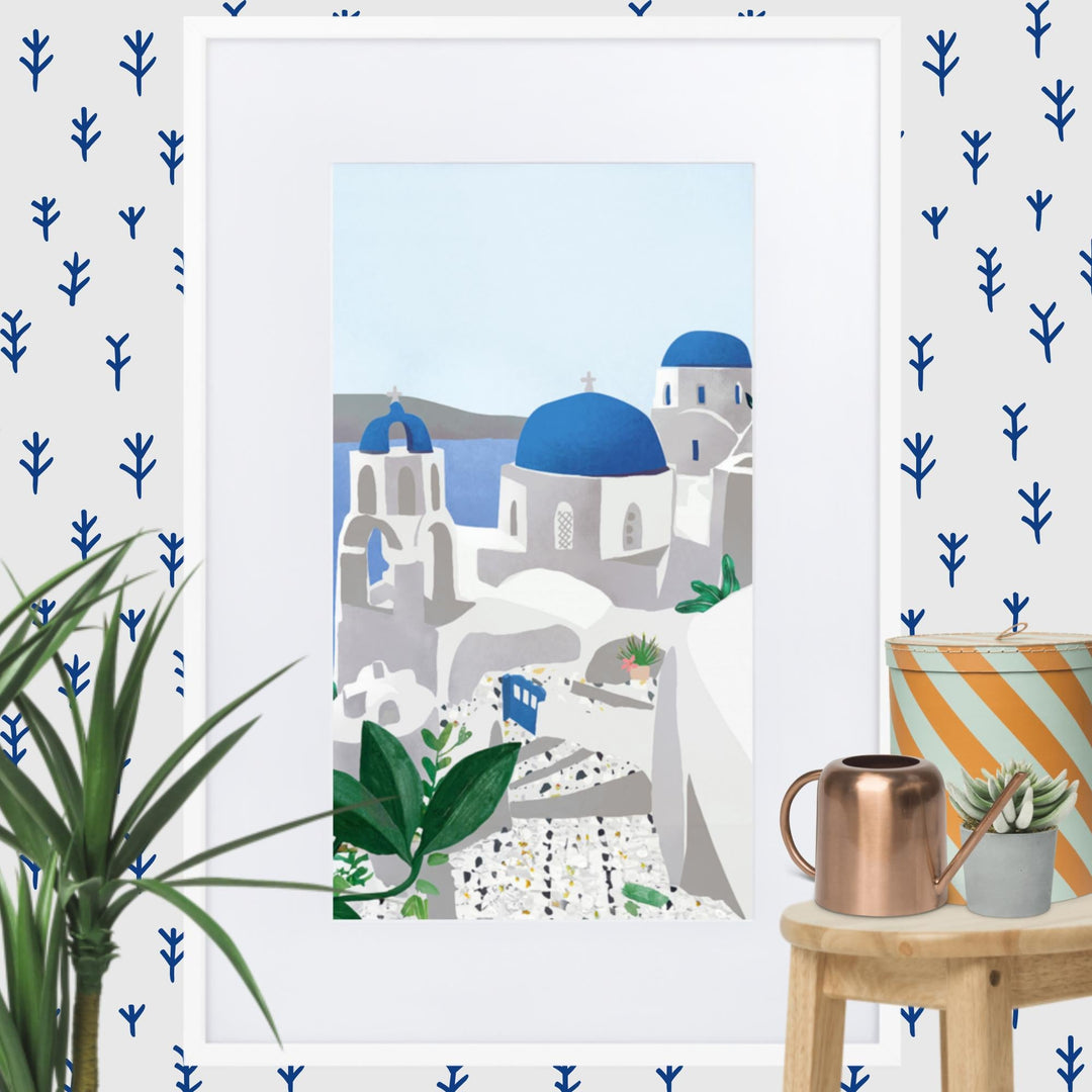 Poster mit Passepartout - Santorini Kuratoren von artlia artlia