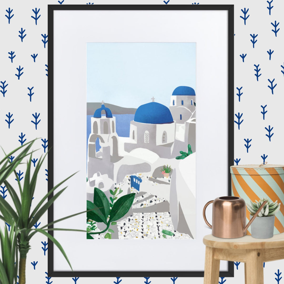 Poster mit Passepartout - Santorini Kuratoren von artlia artlia