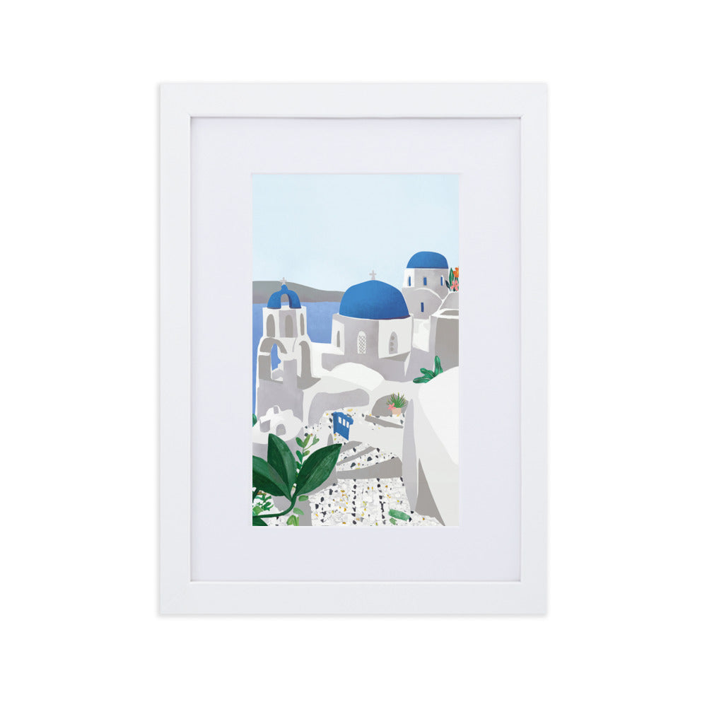 Poster mit Passepartout - Santorini Kuratoren von artlia Weiß / 21×30 cm artlia