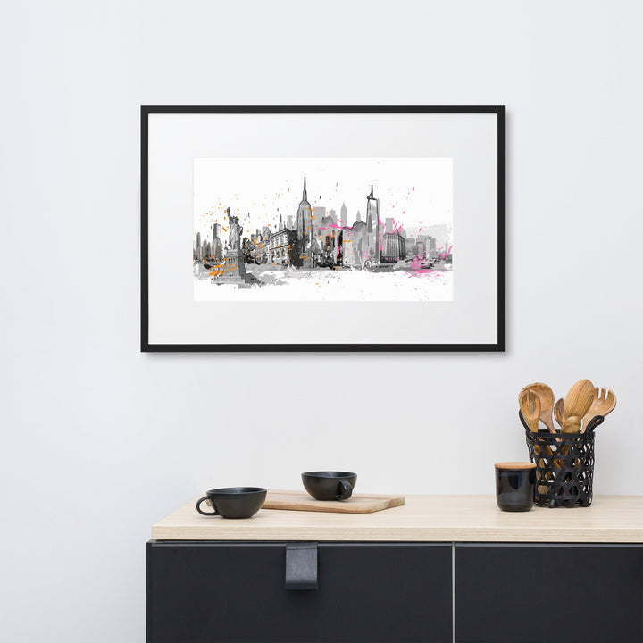 Poster mit Passepartout - Skyline New York Marko Kurth artlia