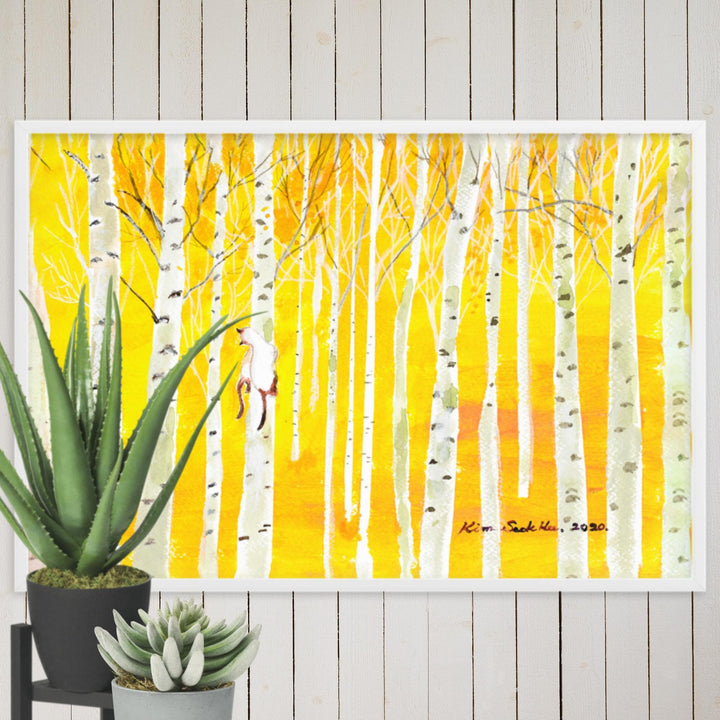 Poster mit Rahmen - Birkenwald Birch Forest Seokhee Kim artlia