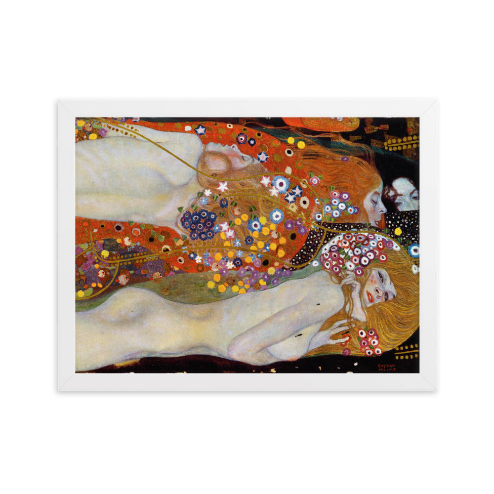 Poster mit Rahmen - Gustav Klimt, Wasserschlangen II Kuratoren von artlia Weiß / 30×40 cm artlia