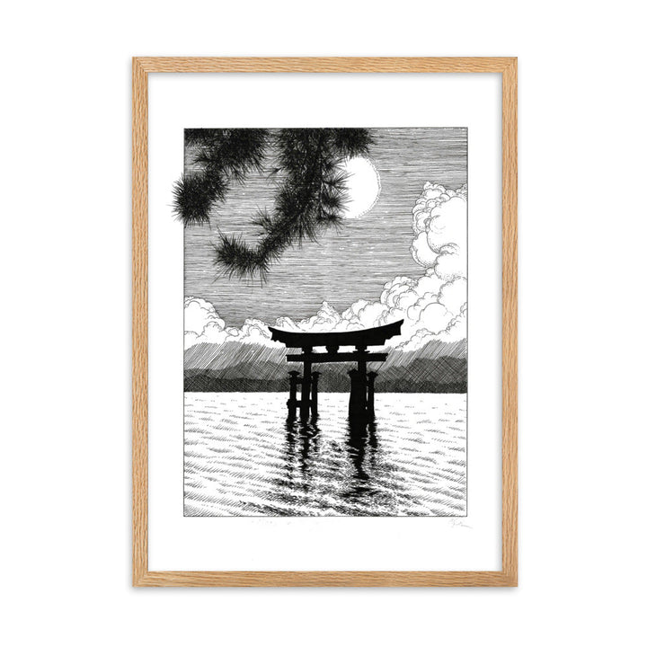 Poster mit Rahmen - Miyajima Pavel Illustrations Oak / 50×70 cm artlia