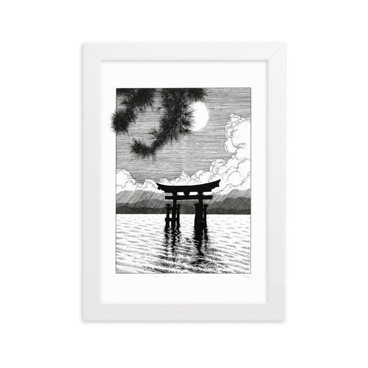 Poster mit Rahmen - Miyajima Pavel Illustrations Weiß / 21×30 cm artlia