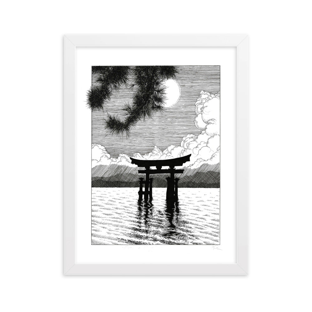 Poster mit Rahmen - Miyajima Pavel Illustrations Weiß / 30×40 cm artlia