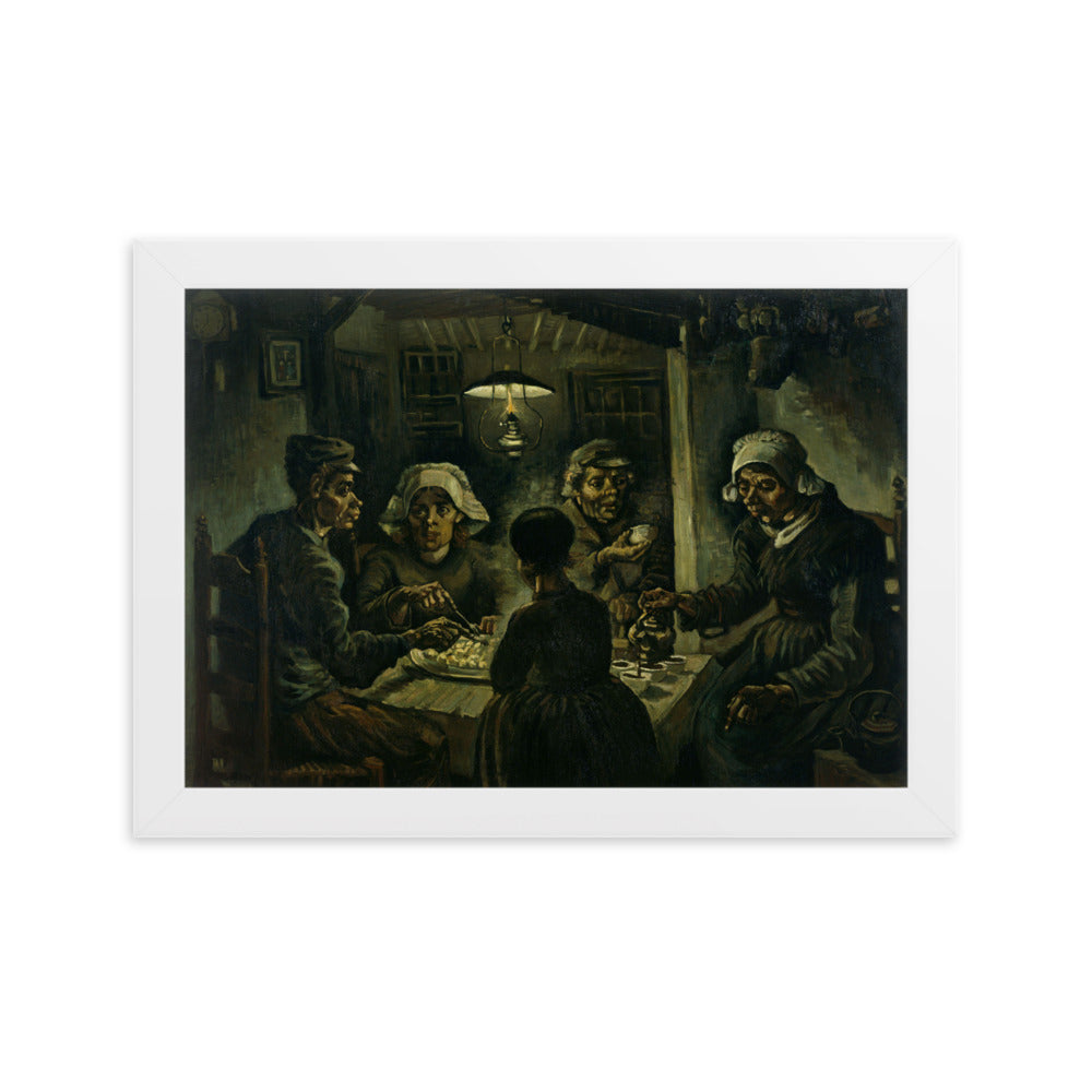 Poster mit Rahmen - Van Gogh, Katoffelesser 1885 Vincent van Gogh Weiß / 21×30 cm artlia