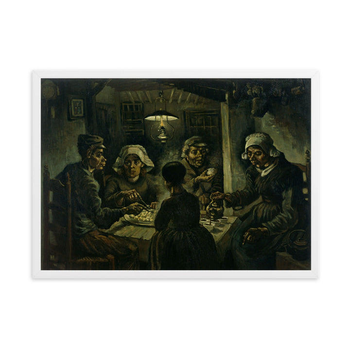 Poster mit Rahmen - Van Gogh, Katoffelesser 1885 Vincent van Gogh Weiß / 50×70 cm artlia