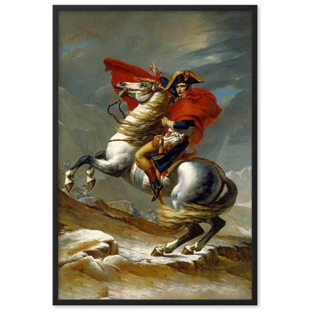 Poster - Napoleon Crossing the Alps Jacques-Louis David Schwarz / 61×91 cm artlia