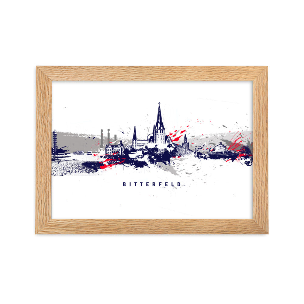 Poster - Skyline Bitterfeld Marko Kurth Oak / 21×30 cm artlia